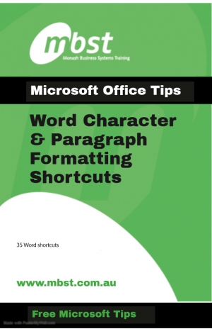 MS Word Character &amp; Paragraph Formatting Shortcuts